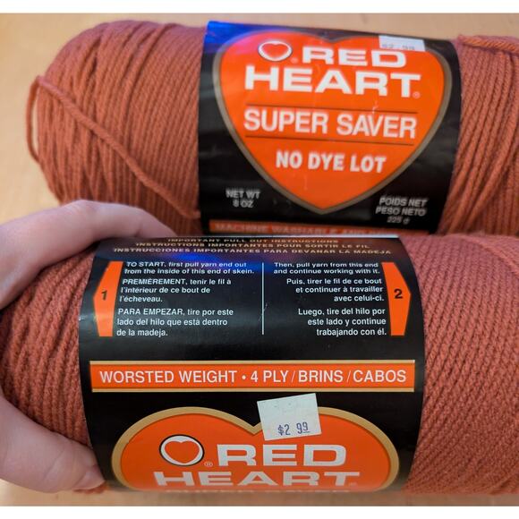 🦃Lot of Red Heart 350 Medium Coral Rose Yarn - Picture 4 of 5